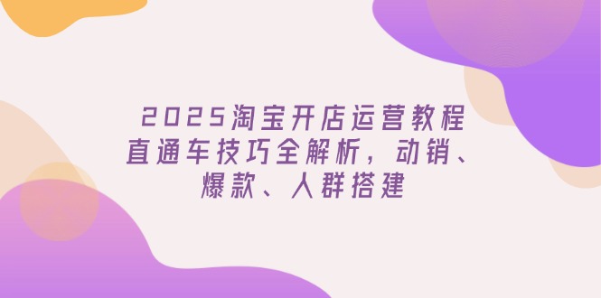 （14389期）2025淘宝开店运营教程更新，直通车技巧全解析，动销、爆款、人群搭建-辉睿创业运营学习资源网