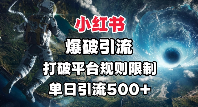 小红书爆破引流，打破平台的规则限制，单日引流500+精准粉-辉睿创业运营学习资源网