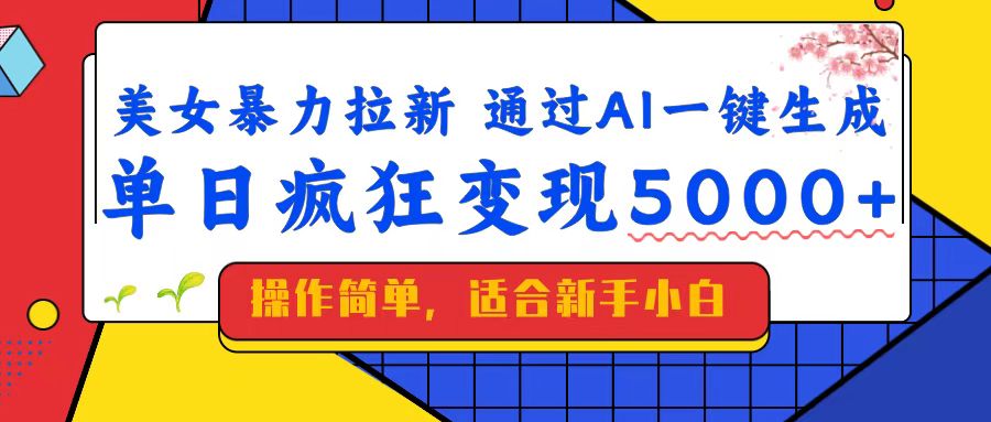 （14347期）美女暴力拉新，通过AI一键生成，单日疯狂变现5000+，纯小白一学就会！-辉睿创业运营学习资源网