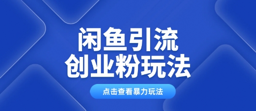 闲鱼引流创业粉0基础及可操作日引流百人保姆级教学-辉睿创业运营学习资源网